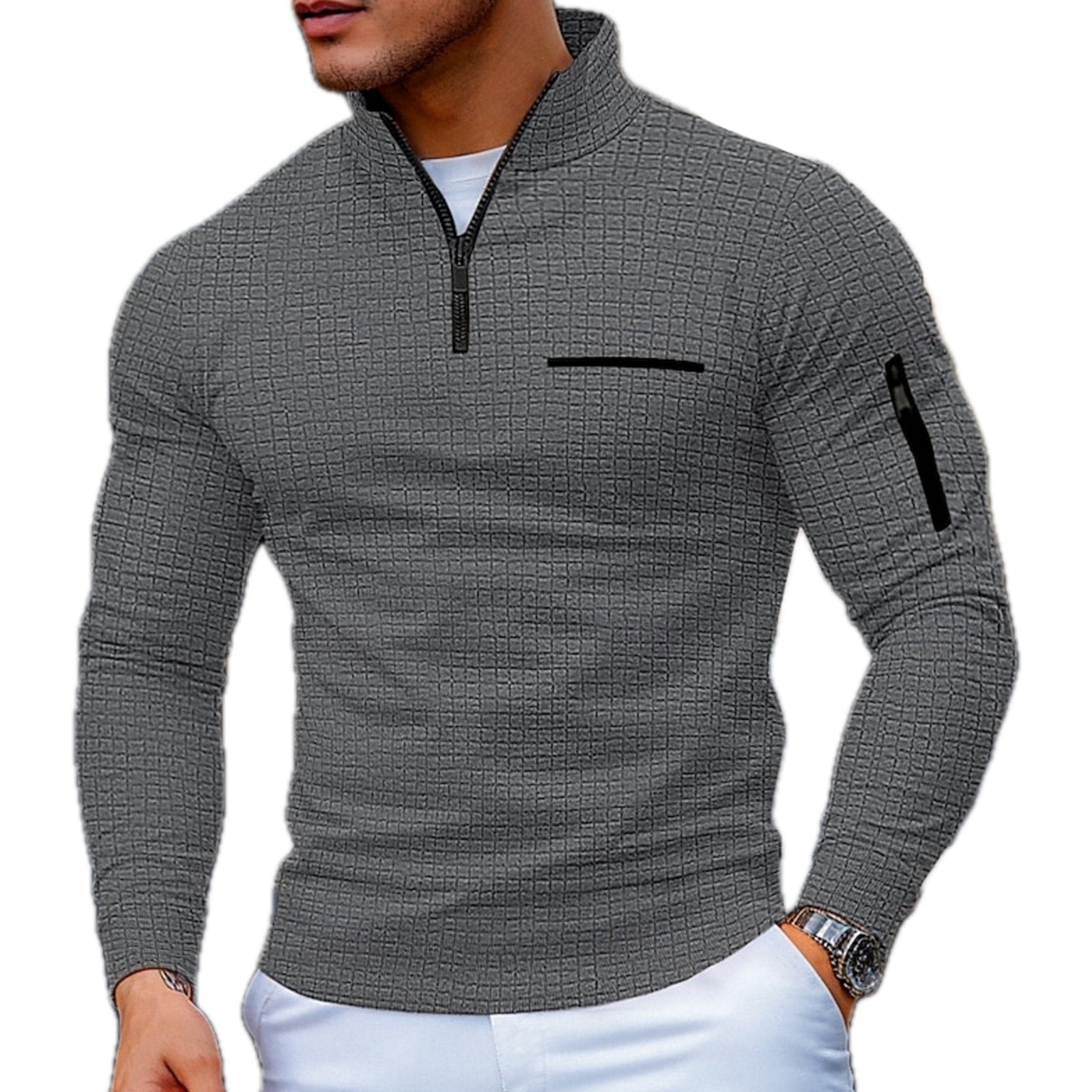 Arthur Sterling Textured Quarter-Zip Polo