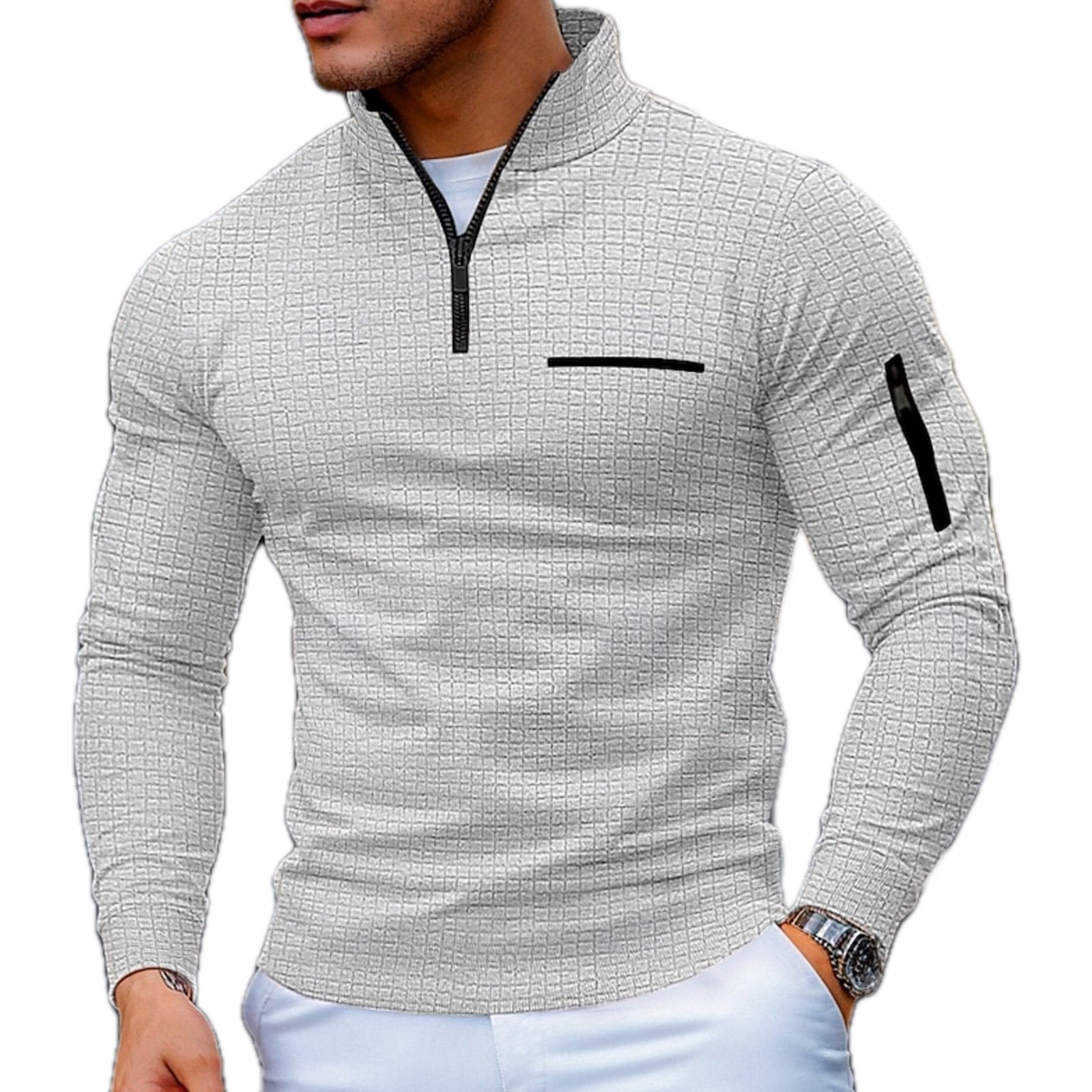 Arthur Sterling Textured Quarter-Zip Polo
