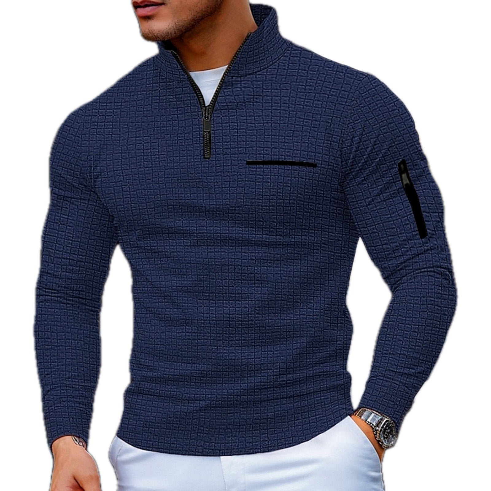Arthur Sterling Textured Quarter-Zip Polo
