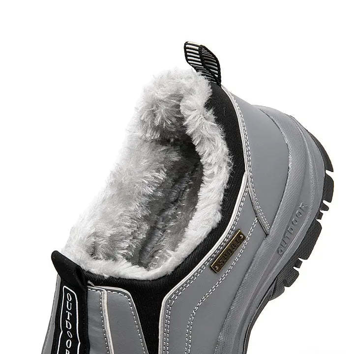 Men's Orthopedic Slip-On Winter Walking Shoes - Fleece-Lined, Waterproof & Anti-Slip Rubber Sole