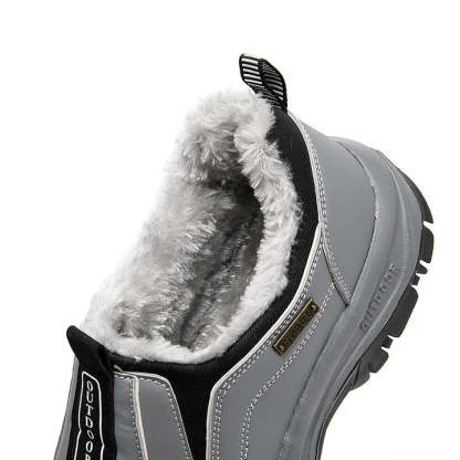 Men's Orthopedic Slip-On Winter Walking Shoes - Fleece-Lined, Waterproof & Anti-Slip Rubber Sole