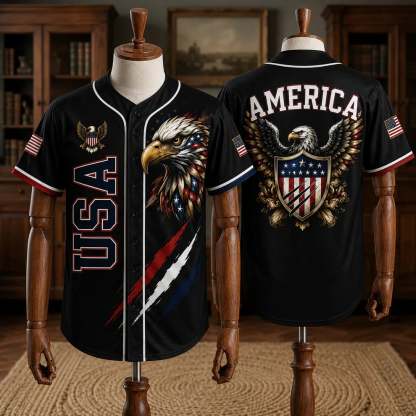 🦅 Patriotic USA All-Over Print Baseball Jersey
