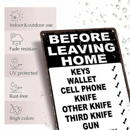 🎄Holiday Pre-Sale🔥“Before Leaving Home” Funny Metal Sign