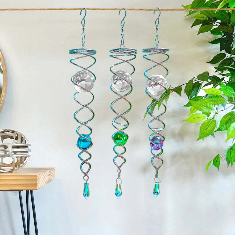 🔥 Last Day Sale Price |✨ Sacred Journey Spiral Crystal - Handmade by Sarah Moon (14 inches Length)