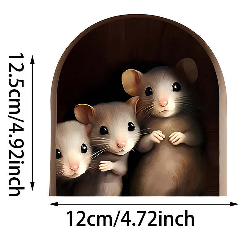 Realistic 3D Mouse Hole Decal