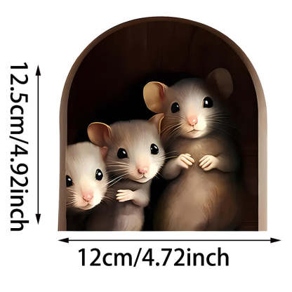 Realistic 3D Mouse Hole Decal