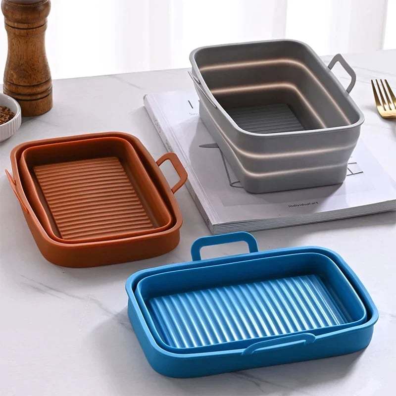 🏆 50K+ SOLD!⏰This Week Special Price.Foldable Air Fryer Silicone Baking Tray