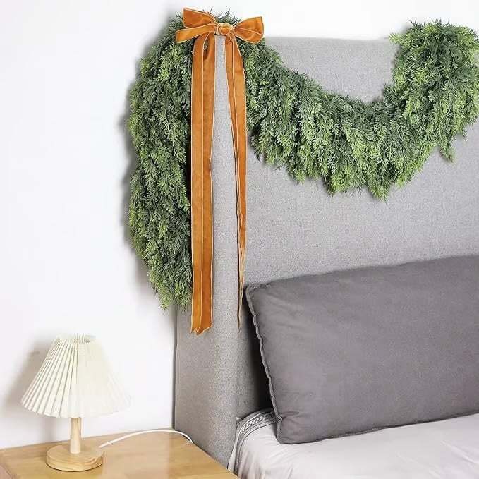 🎅⛄2025 Christmas Artificial Cypress Leaf Vine Wreath🎄(1.8m)