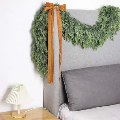 🎅⛄2025 Christmas Artificial Cypress Leaf Vine Wreath🎄(1.8m)