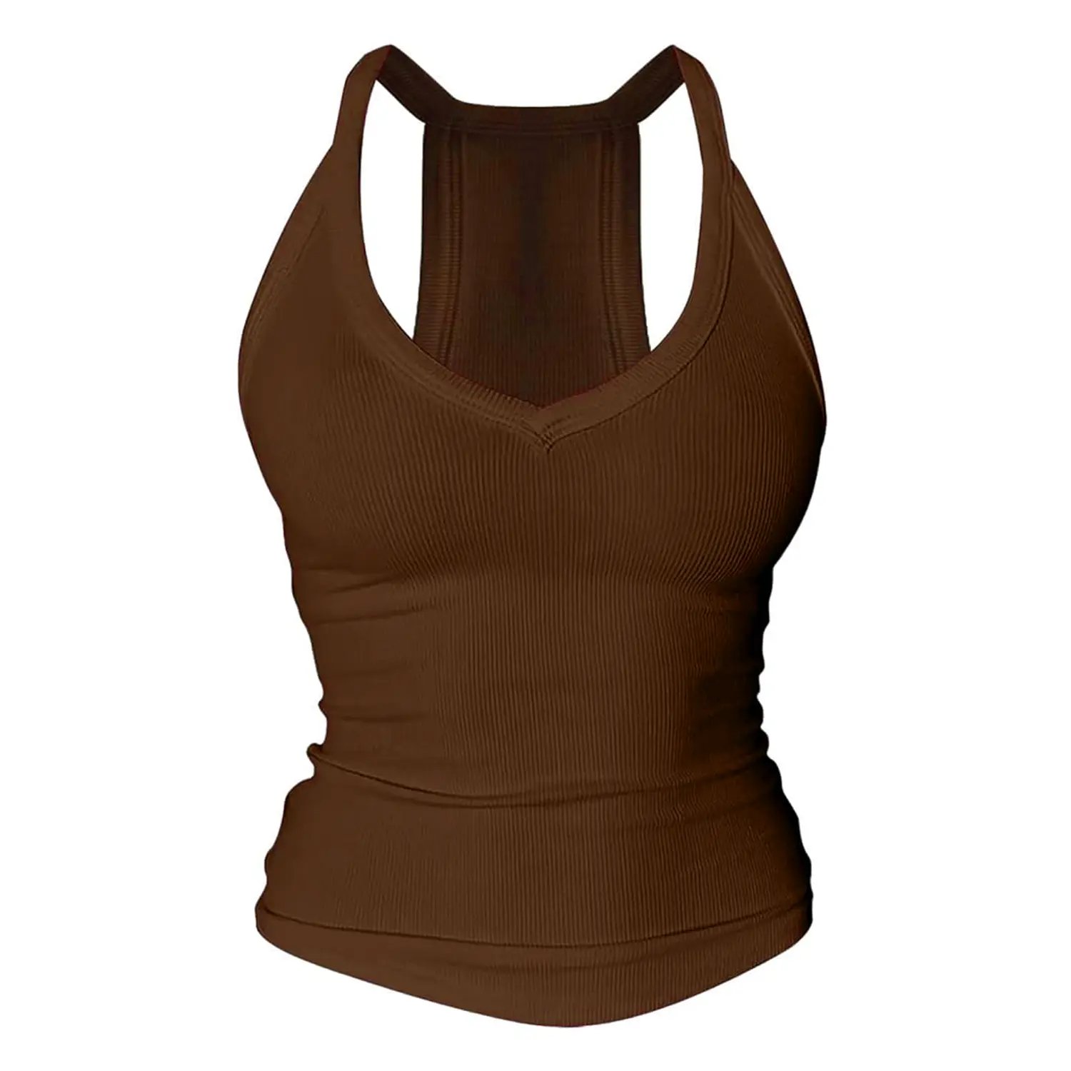 Danysu V Neck Cotton Tank Tops with Built-in Shelf Bra Sleeveless Racerback Fitted Basic Cami Shirts💗