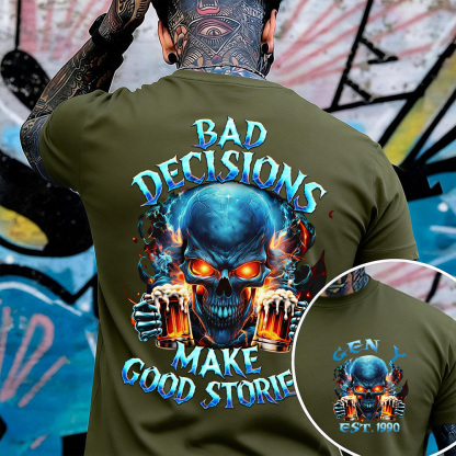 Bad Decisions Make Good Stories Custom Year Gen X, Boomer, Gen Y T-shirt