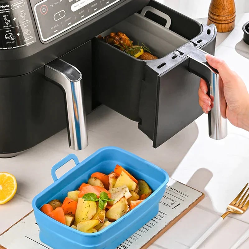 🏆 50K+ SOLD!⏰This Week Special Price.Foldable Air Fryer Silicone Baking Tray