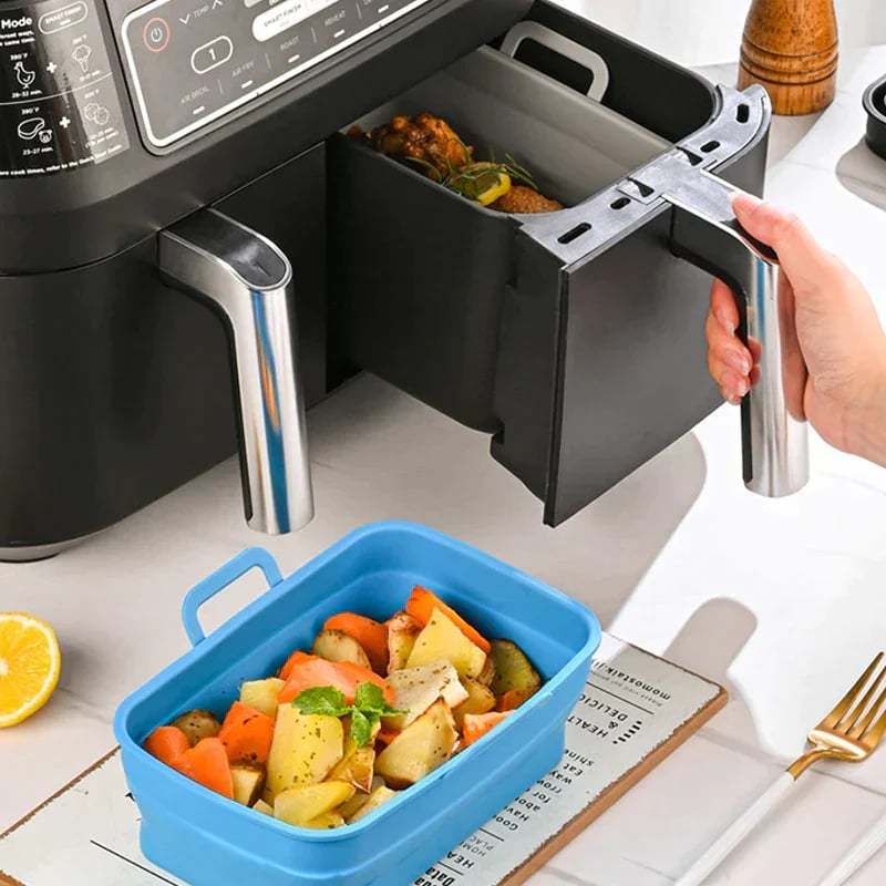 🏆 50K+ SOLD!⏰This Week Special Price.Foldable Air Fryer Silicone Baking Tray