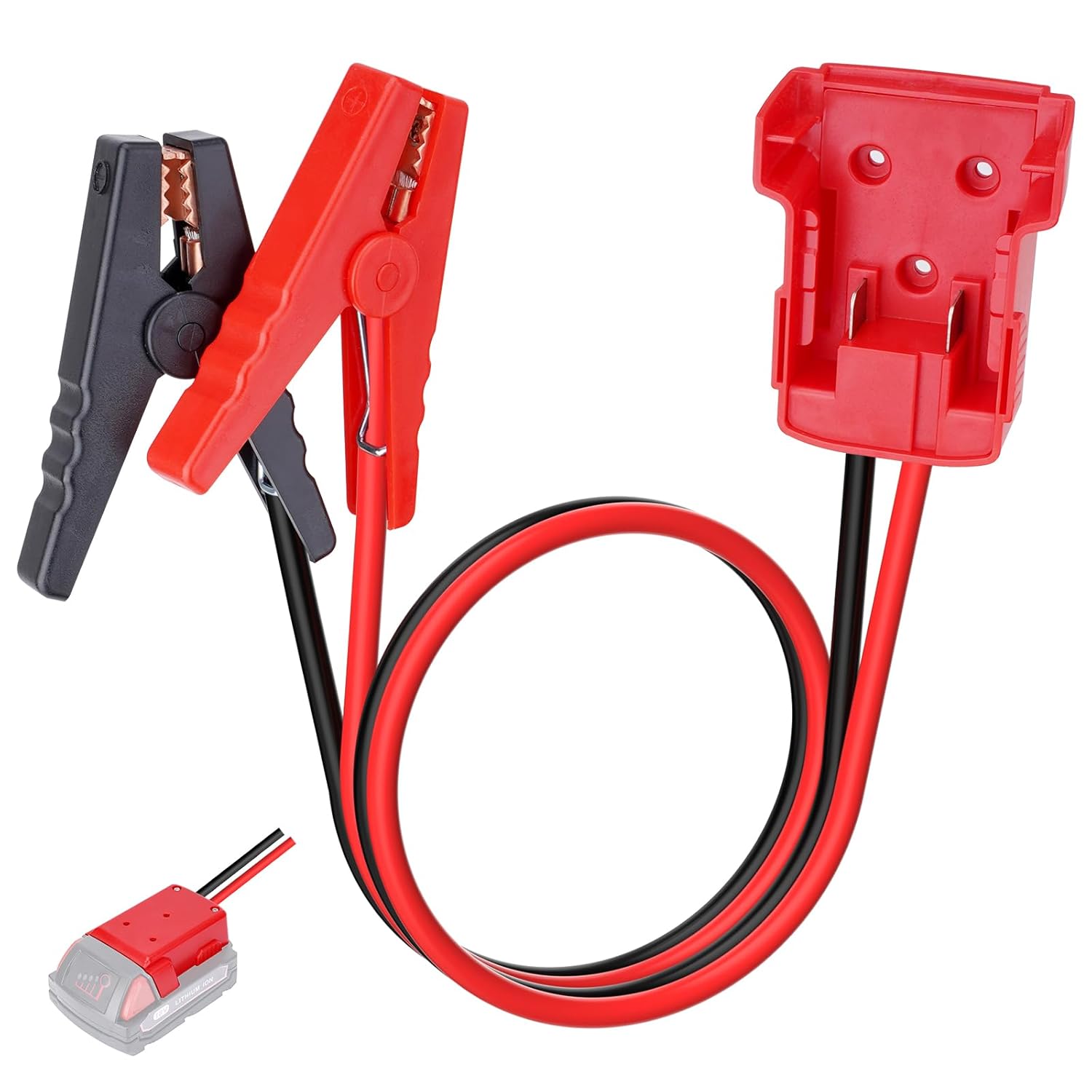Car Starter Jumper Cables With Adapter For Dewalt/Milwaukee 20v/18v