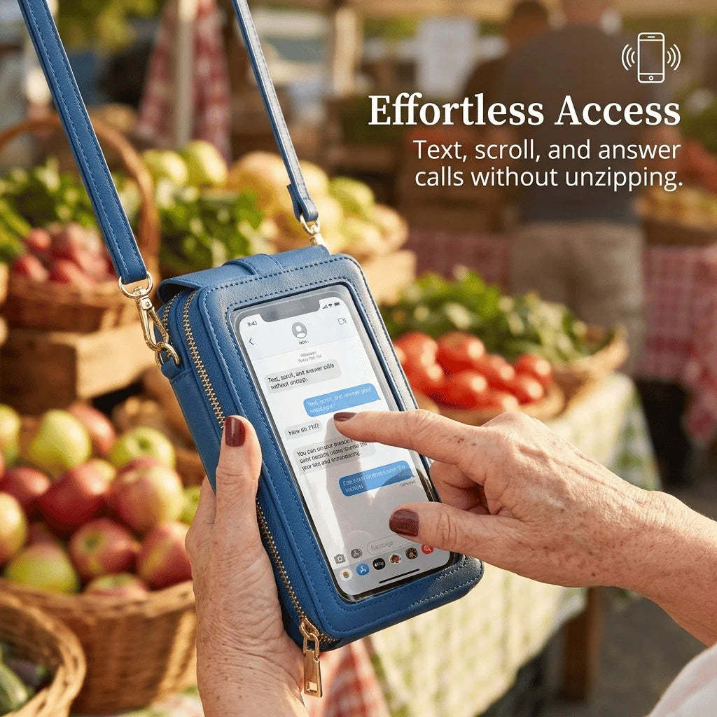 Simple And Elegant Women's Touchscreen Crossbody Phone Wallet