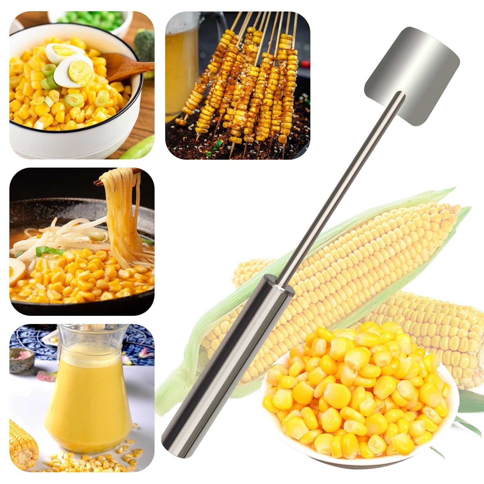 Long Handle Stainless Steel Corn Stripping Tool