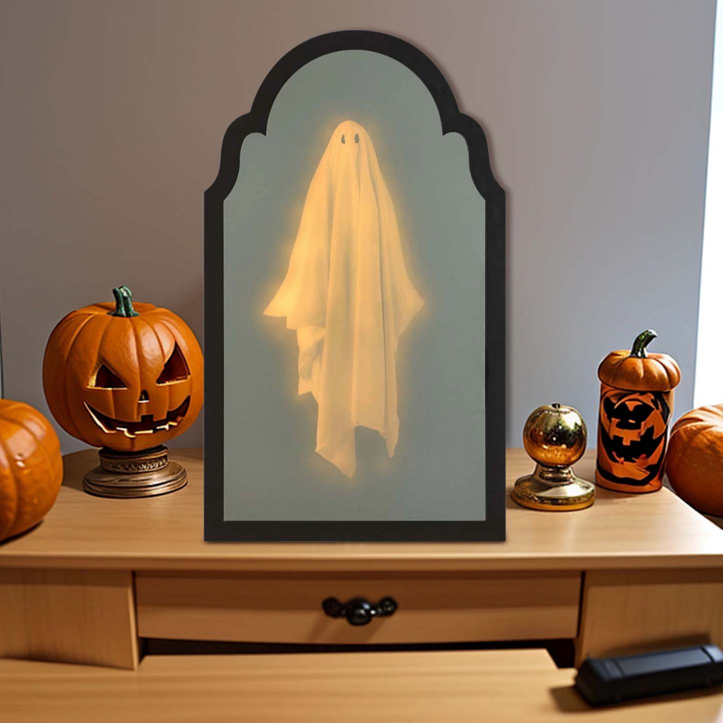 2025 Halloween Hologram Ghost Mirror, Spooky Scary Ghosts for Halloween Decor Indoor, Halloween Room Decor, Hallowmas Party Supplies