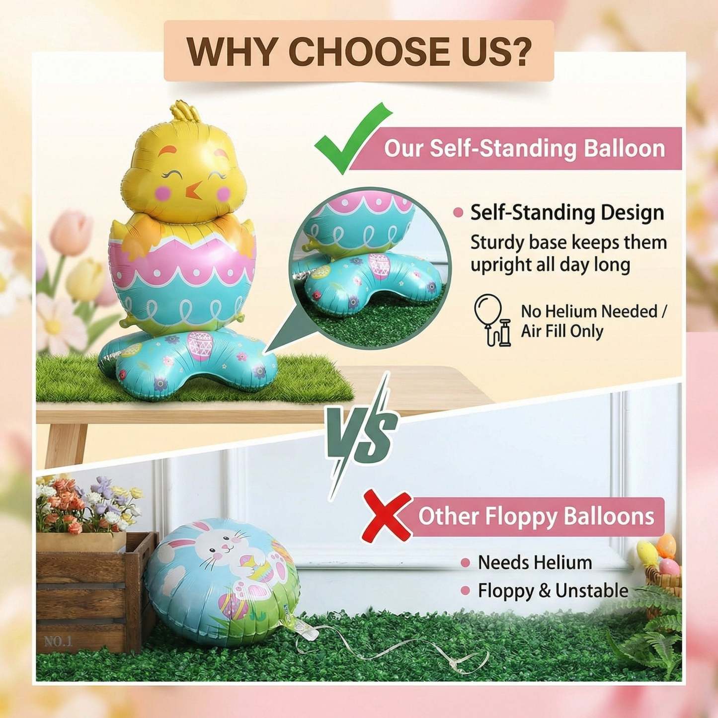 🎁EASTER SALE – £5.99!!🐰🎉Giant 3D Standing Bunny Balloon Self-Supporting Festive Cheer