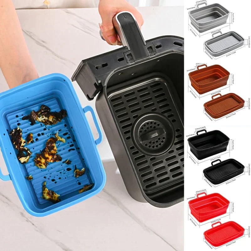 🏆 50K+ SOLD!⏰This Week Special Price.Foldable Air Fryer Silicone Baking Tray
