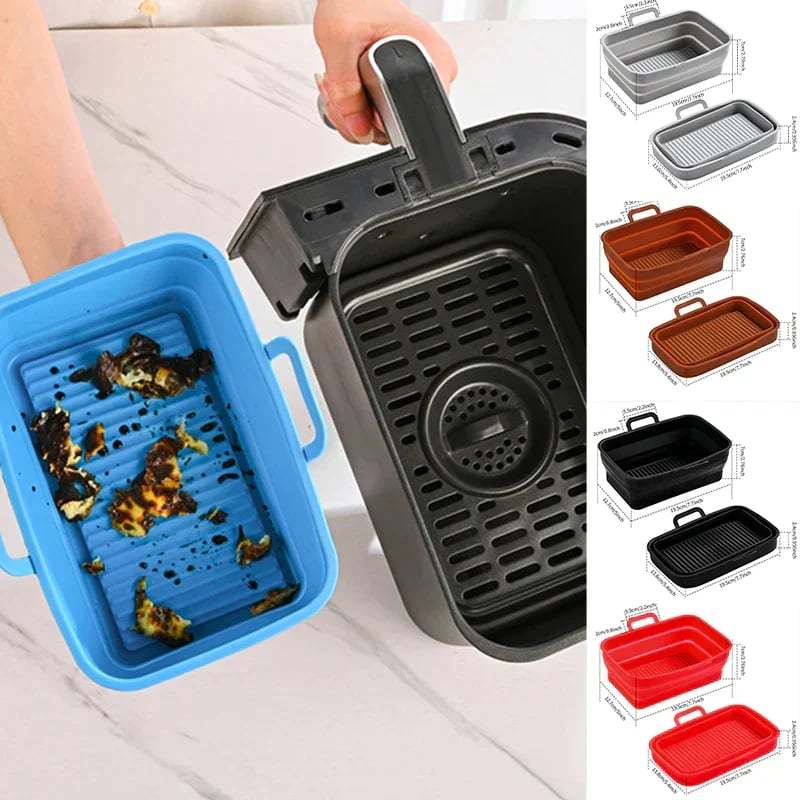 🏆 50K+ SOLD!⏰This Week Special Price.Foldable Air Fryer Silicone Baking Tray