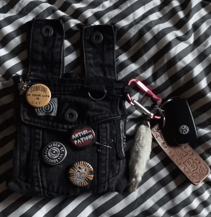 Handcrafted Punk Denim Waist Bag