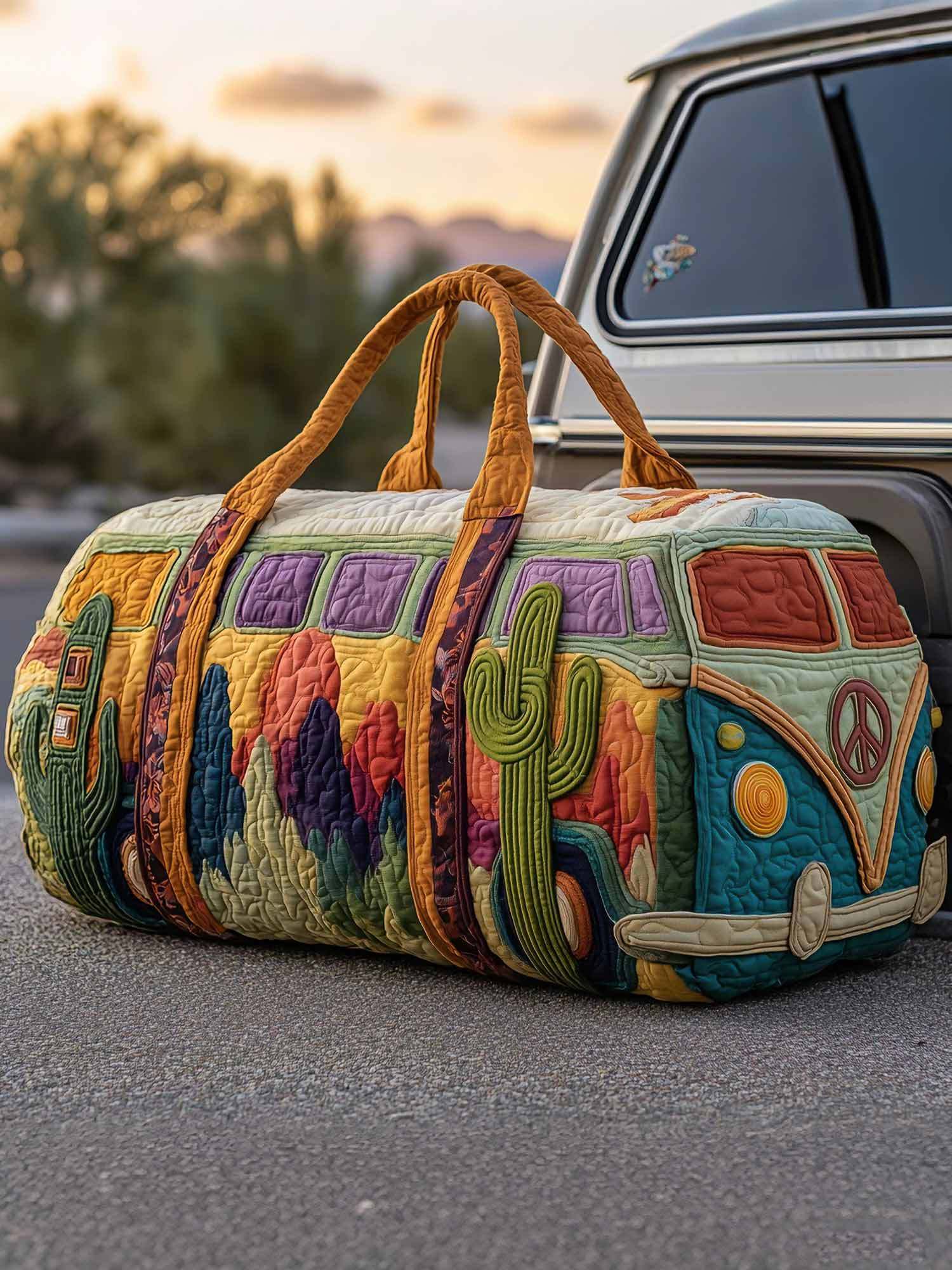 Hippie Van Quilted Duffle Bag