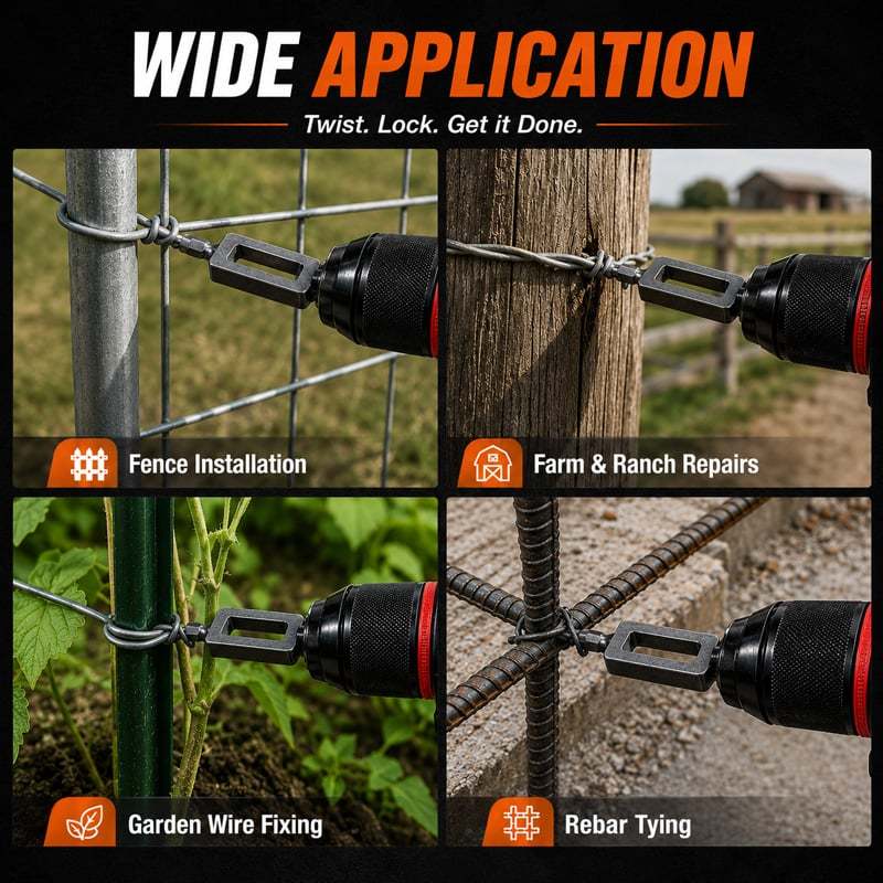 🧰Steel Wire Twisting Tool for Drill - Fast Tightening & Auto Trimming Wire Twist Attachment