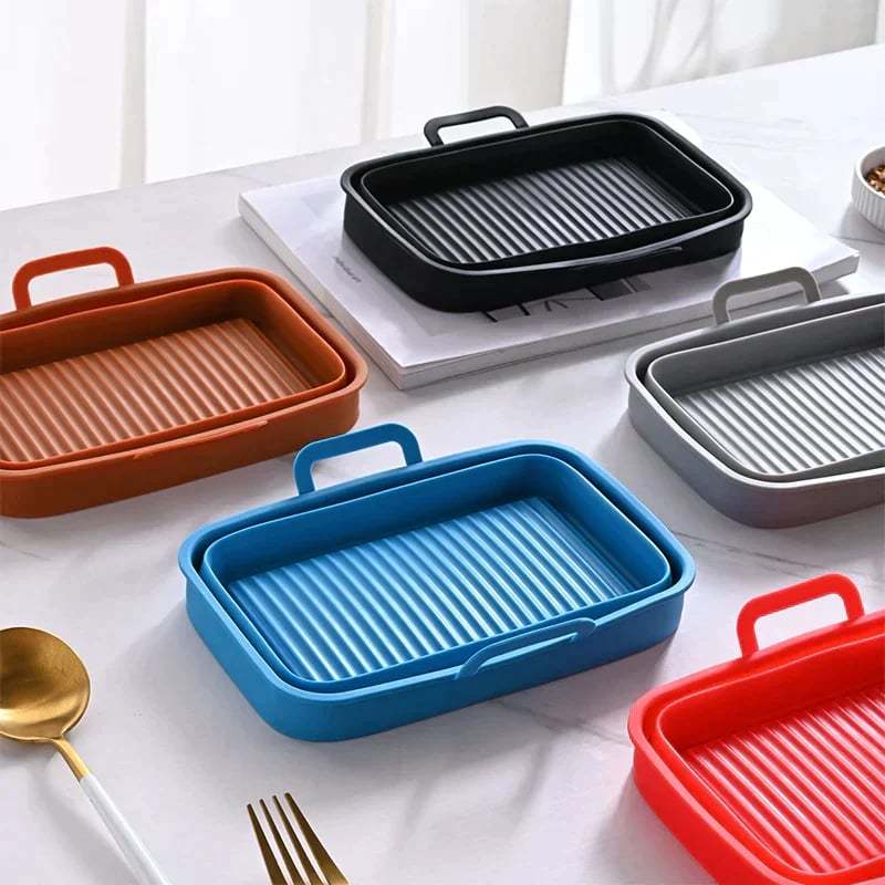 🏆 50K+ SOLD!⏰This Week Special Price.Foldable Air Fryer Silicone Baking Tray