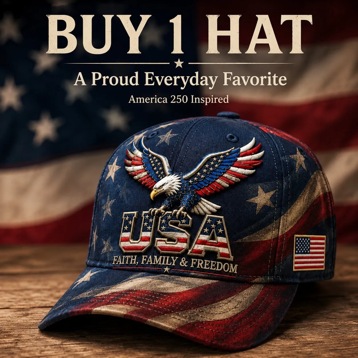 Father's Day 49% OFF - USA Faith, Family & Freedom Cap