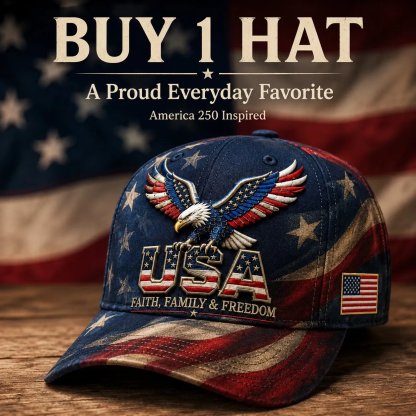 Father's Day 49% OFF - USA Faith, Family & Freedom Cap