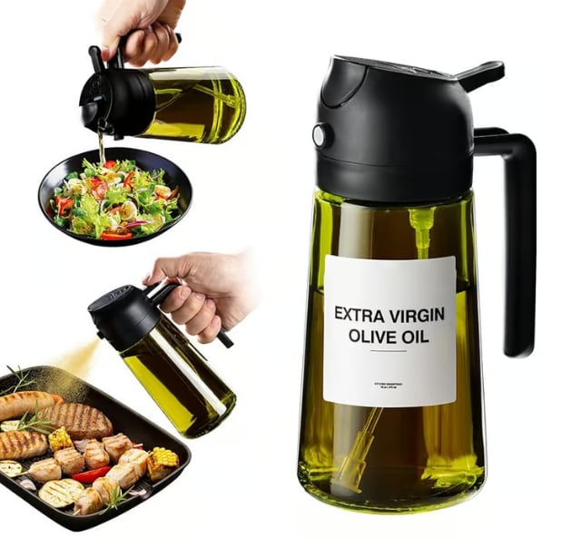 🎁💕2 in 1 Glass Oil Sprayer & Dispenser🔥