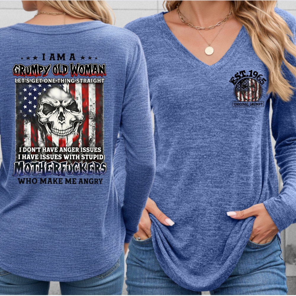 I Am A Grumpy Old Woman Custom Year Of Birth Women's T-shirt