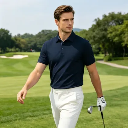 3-Pack Men's Performance Polo Shirts – Soft Breathable Cotton, 4-Way Stretch, Moisture-Wicking, Classic Collared for Work, Golf & Everyday Wear