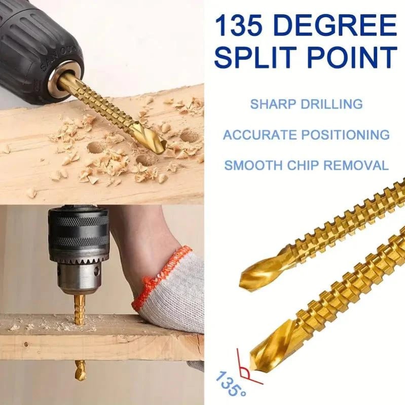 Titanium-Coated Drill Bit Set
