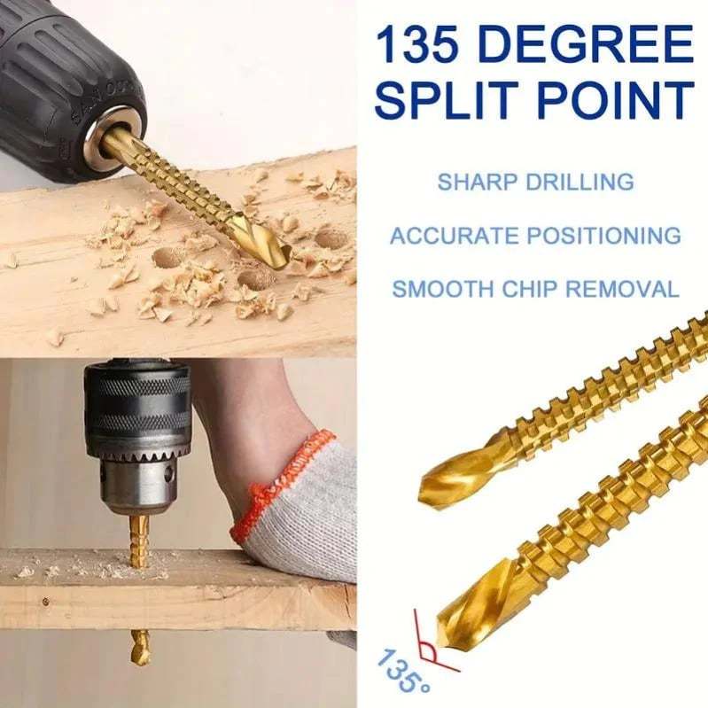 Titanium-Coated Drill Bit Set