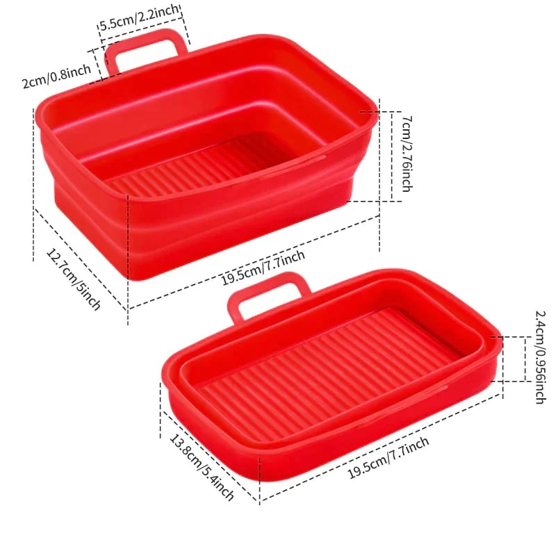🏆 50K+ SOLD!⏰This Week Special Price.Foldable Air Fryer Silicone Baking Tray