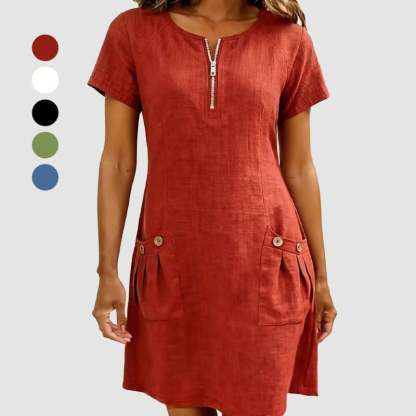 Zipper Pocket Dress