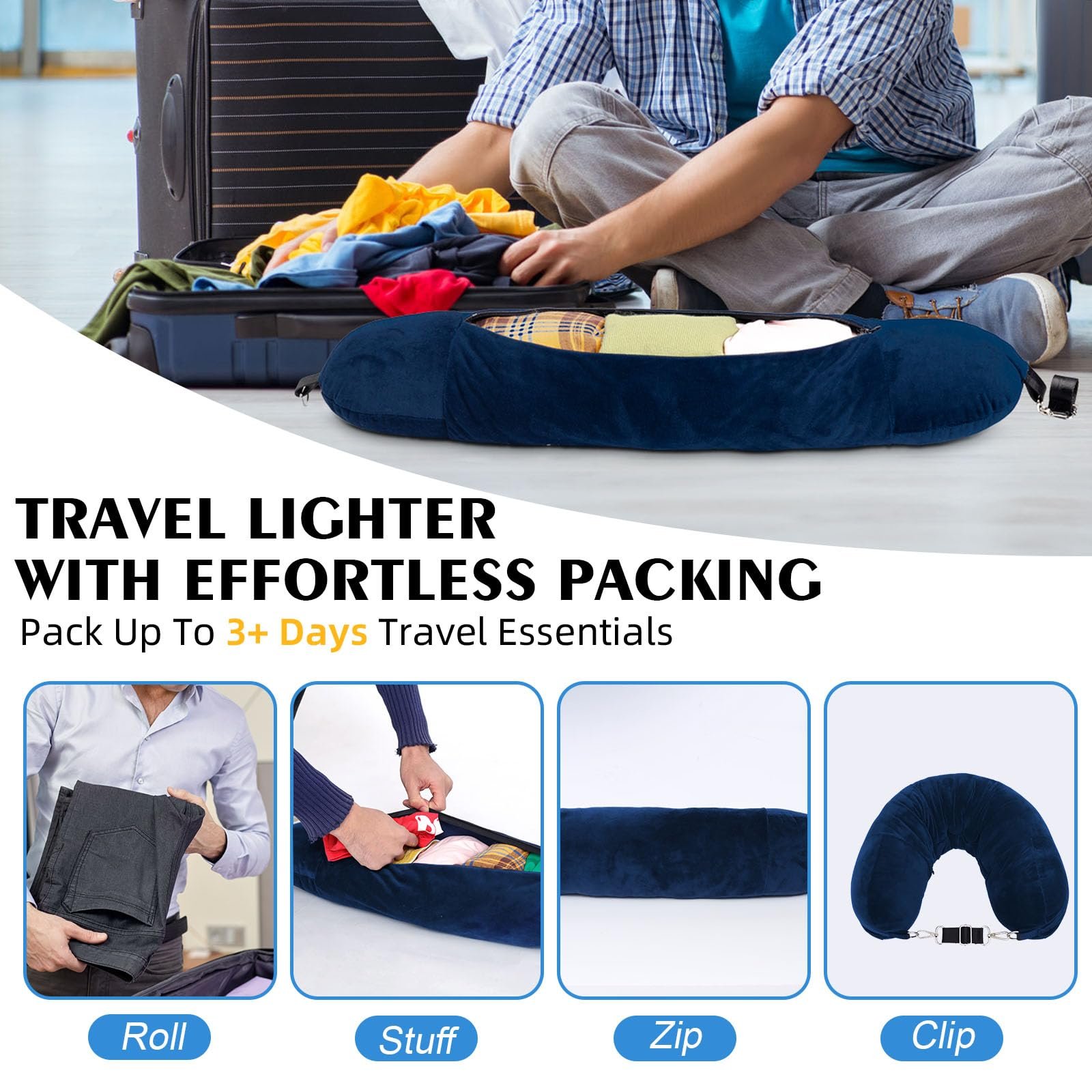 🏆Flash Sale⚡ 50K+ SOLD! Almost Gone💥Stuffable Travel Neck Pillow