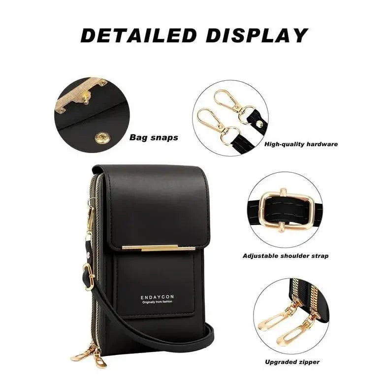 Simple And Elegant Women's Touchscreen Crossbody Phone Wallet