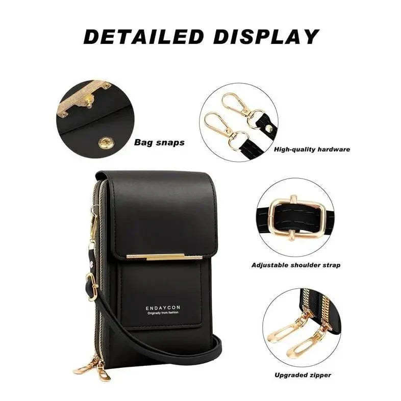 Simple And Elegant Women's Touchscreen Crossbody Phone Wallet