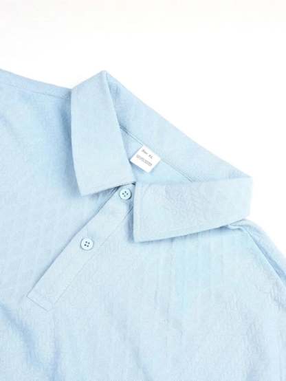 ⏰LAST DAY 55% OFF - Men's Solid Polo Shirt & Drawstring Waist Shorts Set Cozy Breathable Two-piece Outfits for Daily Outdoor Wear Menswear Suits