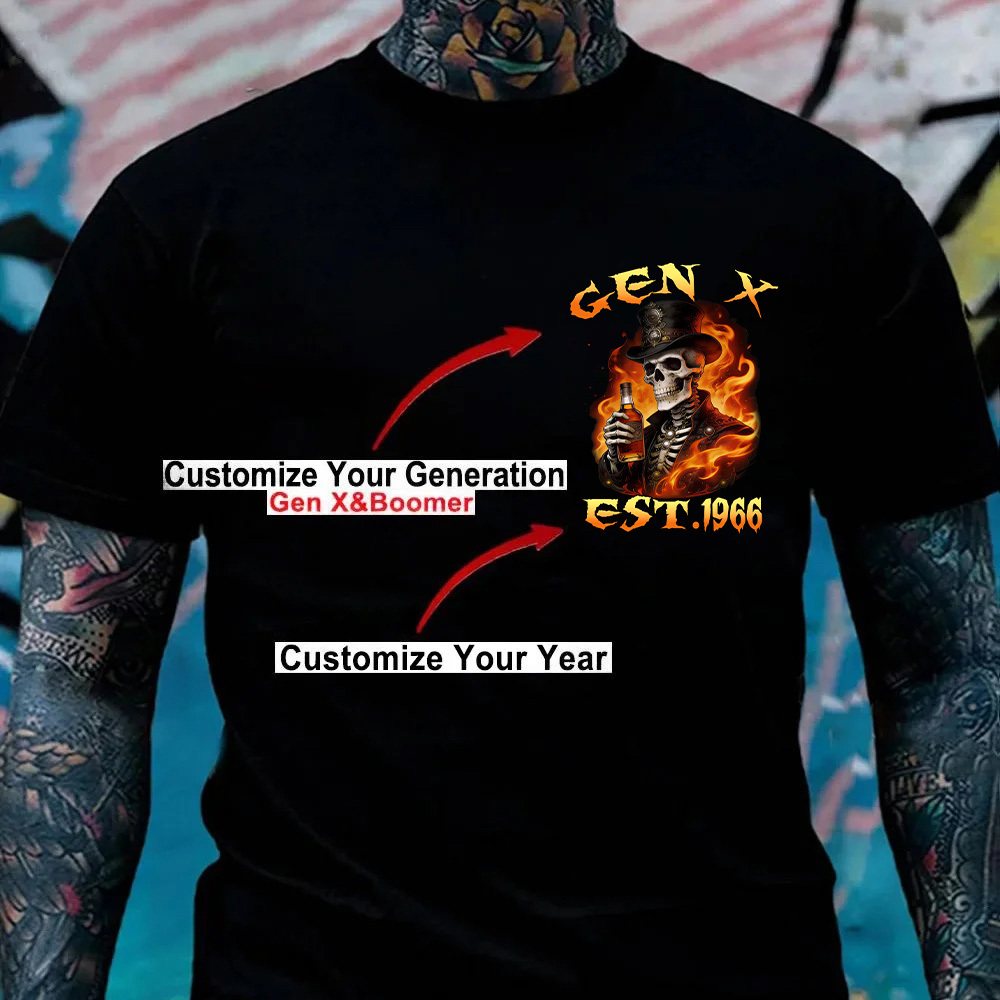 Old Bastards Bourbon Club Custom Year Gen X, Boomer T-shirt