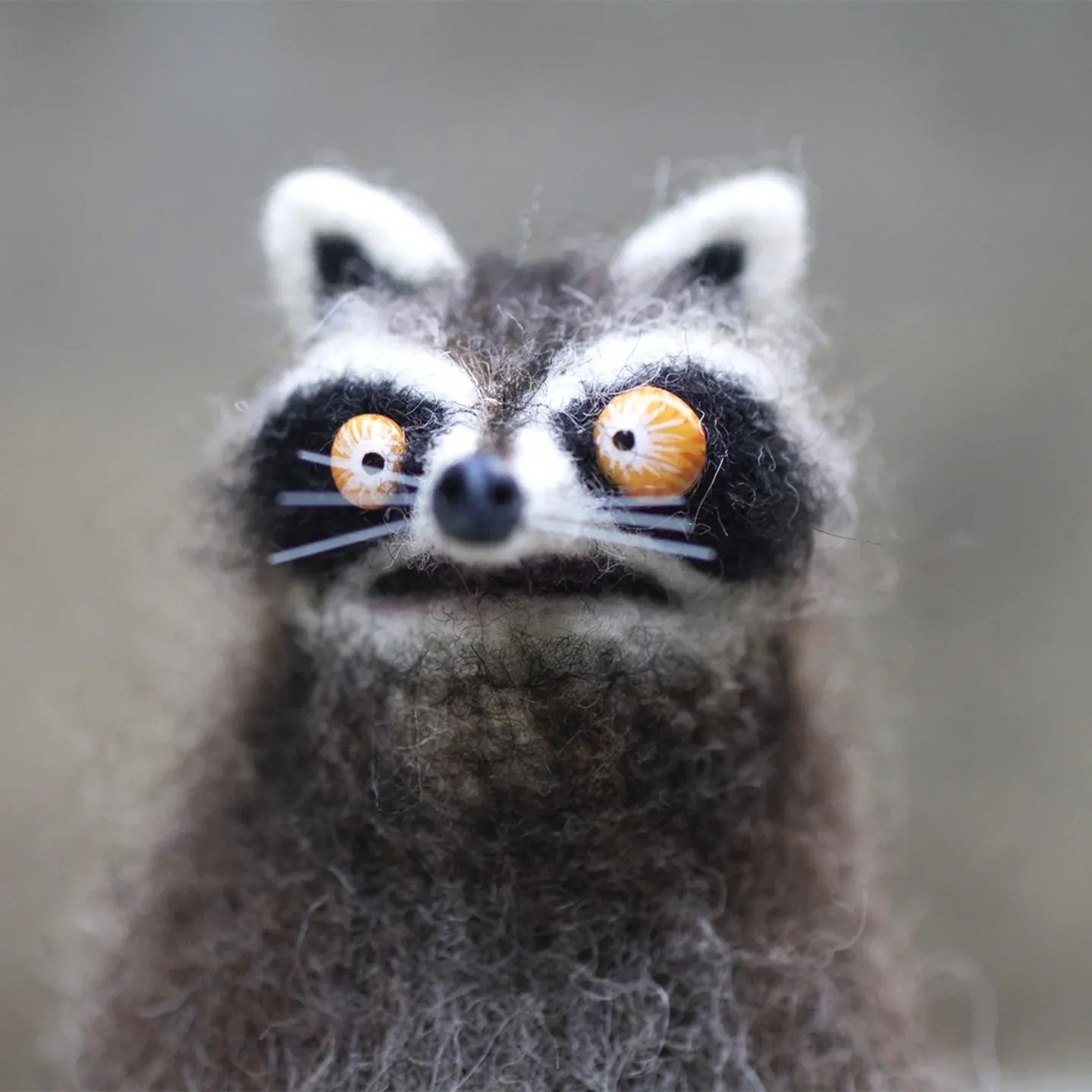 🐭👀Handmade Wool Felt Quirky: The Wonky-Eyed Panic Pal