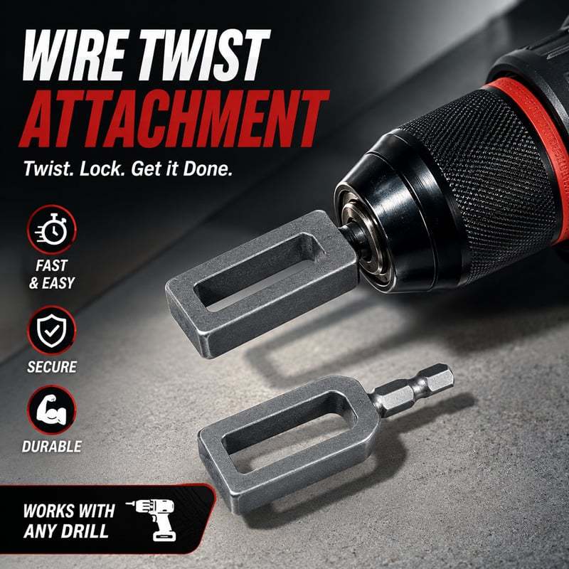 🧰Steel Wire Twisting Tool for Drill - Fast Tightening & Auto Trimming Wire Twist Attachment