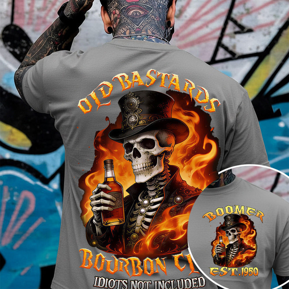 Old Bastards Bourbon Club Custom Year Gen X, Boomer T-shirt