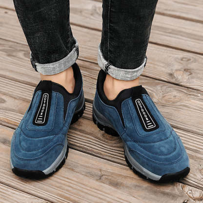 Men's Orthopedic Slip-On Winter Walking Shoes - Fleece-Lined, Waterproof & Anti-Slip Rubber Sole
