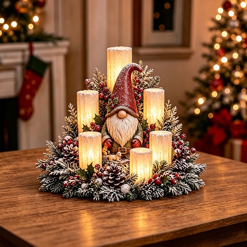 🌲Christmas Lighted Centerpiece with Flameless Candle Glow