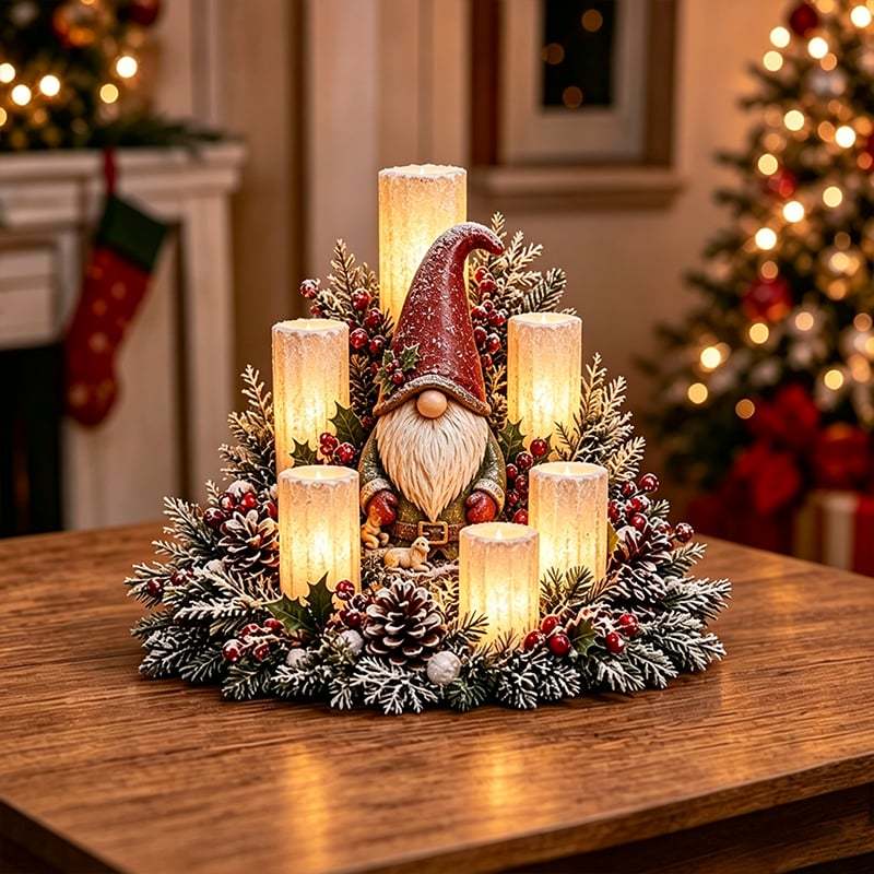 🌲Christmas Lighted Centerpiece with Flameless Candle Glow