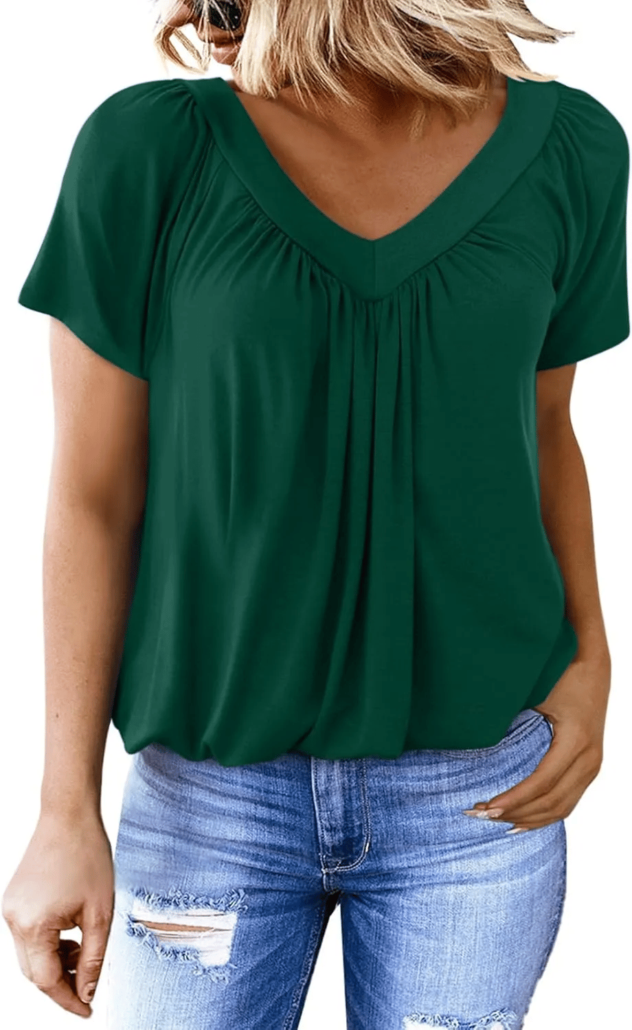 ✨Women's Casual Short Sleeve V Neck Basic T-shirts