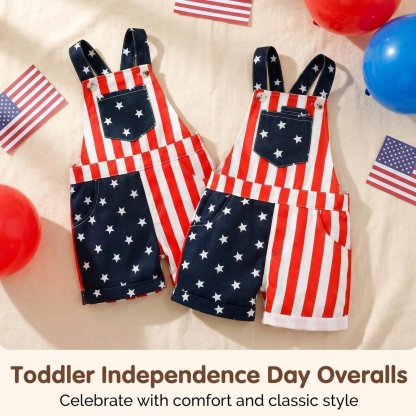 Hot Sale🔥🇺🇸 Toddler 4th of July American Flag Suspender Romper